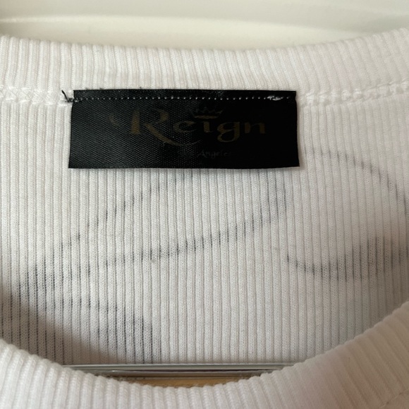 Reign White Tee with Rhinestone Graphic (Small) - Picture 3 of 4